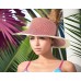 Straw Big Rim Hat w/ Bow - Pink - HT-M15PK